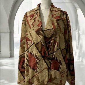Ralph Lauren Southwest Shawl Collar Cardigan Sweater Jacket Size 3X